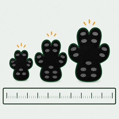 Seven dog paw grip pad sizes